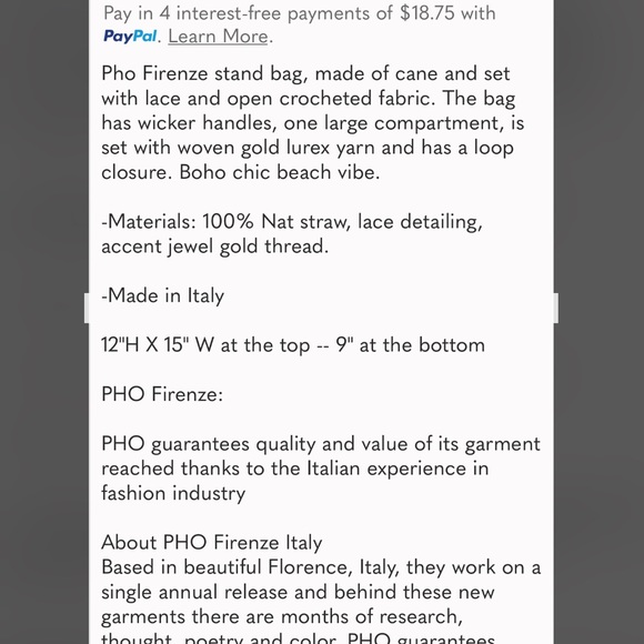 Raffia Bag with Lace Trim by PHO Firenze - Picture 5 of 5